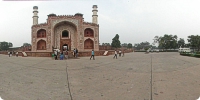 View of Southern Gate of Akbar Tomb and Garden outside