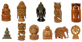 Collection of Sculptures ... Animals Birds Buddha Ganesha Hindu Deities Laughing Buddha Taj Mahal