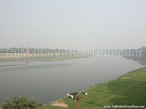 A close look of river Yamuna with Taj Mahal Shadow and Black Taj Mahal