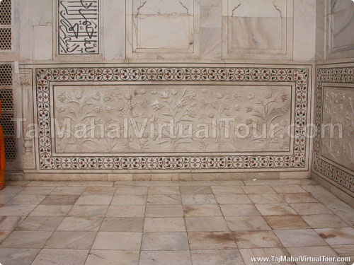 Stone carving on Taj Mahal Tomb