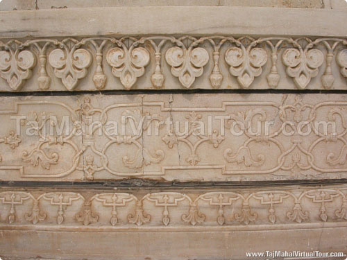 Stone carving on Taj Mahal