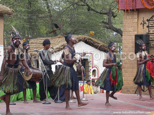 Indian folk dancers performing