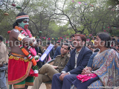 An artist posing as Hanumaan