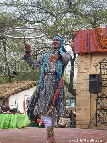 Artist from Rajastan showing very old dance of Rajasthan