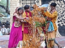 Flower bath to lord Krishna