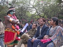 An artist posing as Hanumaan