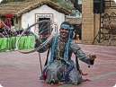 Artist from Rajasthan balancing wheel