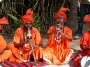 Artists playing musical instruments