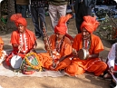 Artists playing musical instruments